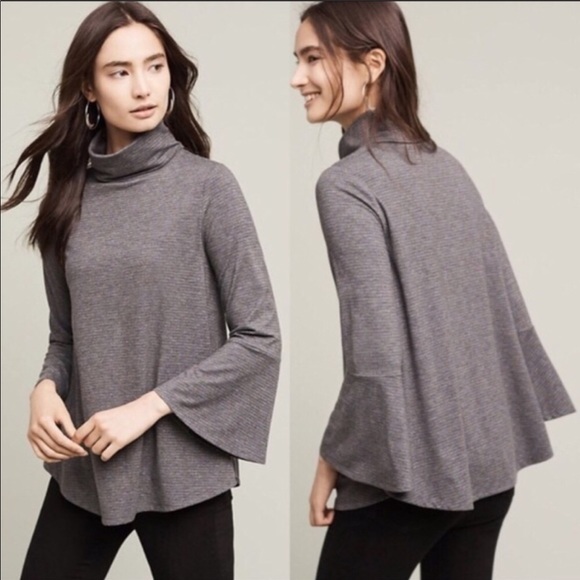 Anthropologie Liz Bell-Sleeve Turtleneck-SMALL - Picture 1 of 7